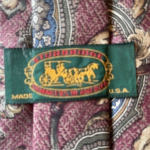 Sturbridge 100% Silk Retro Tie USA Made - Picture 2 of 4